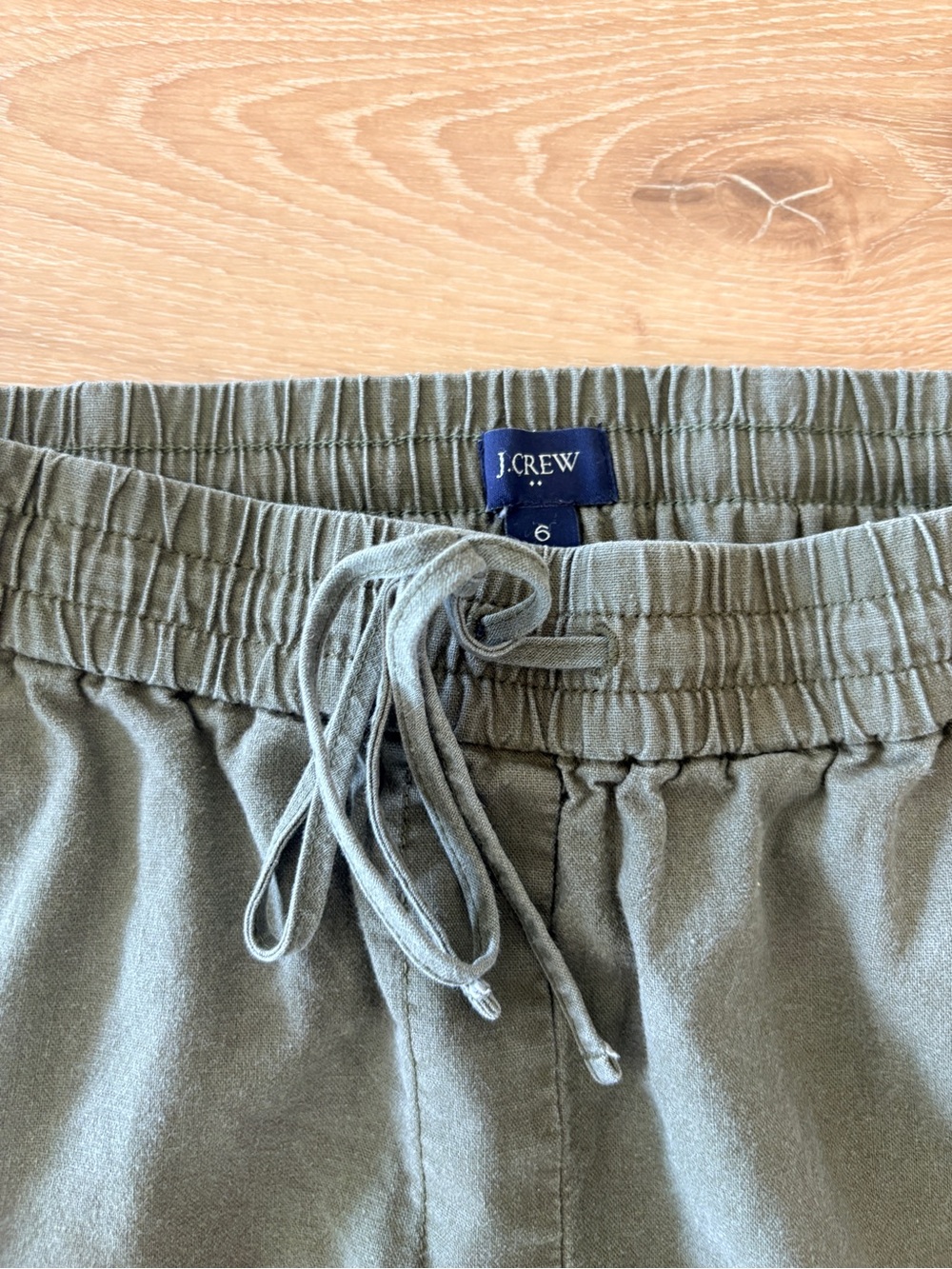 J. Crew Olive Drawstring Joggers Linen-Cotton blend - Picture 2 of 9